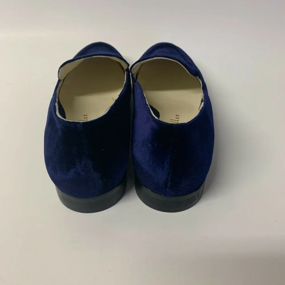 Bettye Muller Classic Loafers Blue Crush Velvet Shoes Regency Navy 7.5 38.5 Eur - Picture 7 of 12